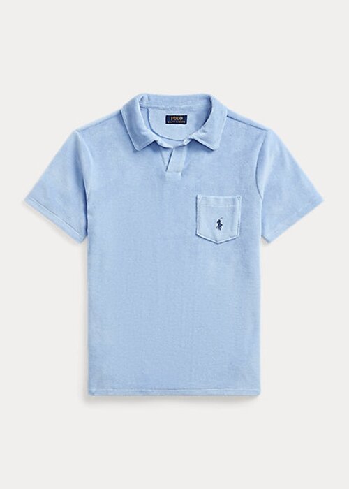 AZURE Men’s Ralph Lauren Custom Slim Fit Terry Polo Shirts AZURE Men’s Ralph Lauren Custom Slim Fit Terry Polo Shirts