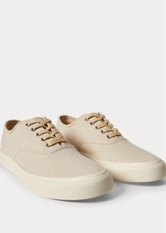 beige men s ralph lauren canvas sneakers 2 330x462 - Beige Men's Ralph Lauren Canvas Sneakers