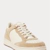 Beige Men’s Ralph Lauren Court Leather-Suede Sneakers Beige Men’s Ralph Lauren Court Leather-Suede Sneakers