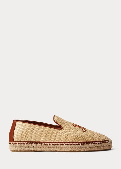 Beige Men’s Ralph Lauren Embroidered Canvas Loafers Beige Men’s Ralph Lauren Embroidered Canvas Loafers