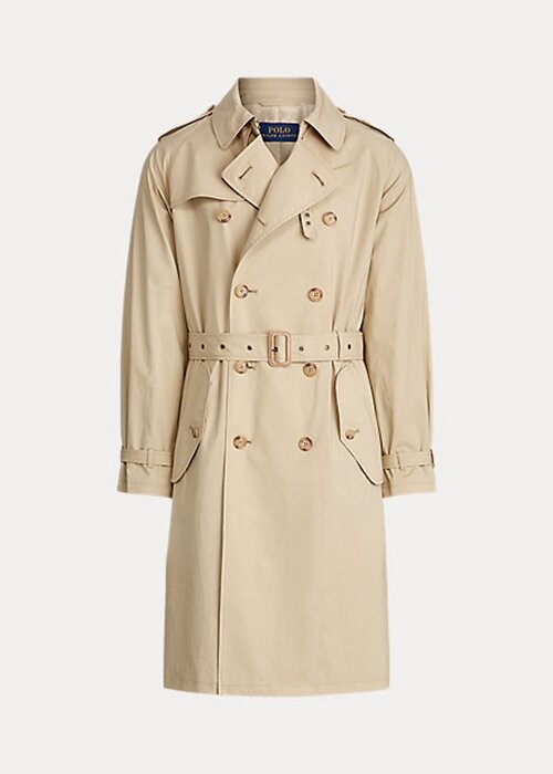 Beige Men’s Ralph Lauren Stretch Cotton Trench Coats Beige Men’s Ralph Lauren Stretch Cotton Trench Coats
