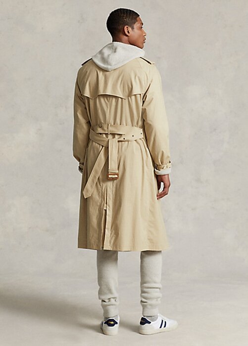 Beige Men’s Ralph Lauren Stretch Cotton Trench Coats Beige Men’s Ralph Lauren Stretch Cotton Trench Coats
