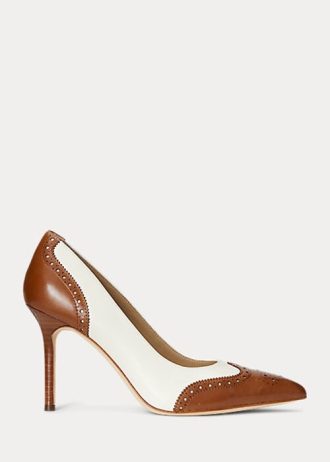 beige white women s ralph lauren lynden nappa amp burnished leather heels 1 330x462 - Beige / White Women's Ralph Lauren Lynden Nappa & Burnished Leather Heels