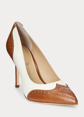beige white women s ralph lauren lynden nappa amp burnished leather heels 2 330x461 - Beige / White Women's Ralph Lauren Lynden Nappa & Burnished Leather Heels