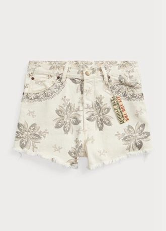 Beige Women’s Ralph Lauren Boy Fit Seeded Natural Denim Shorts