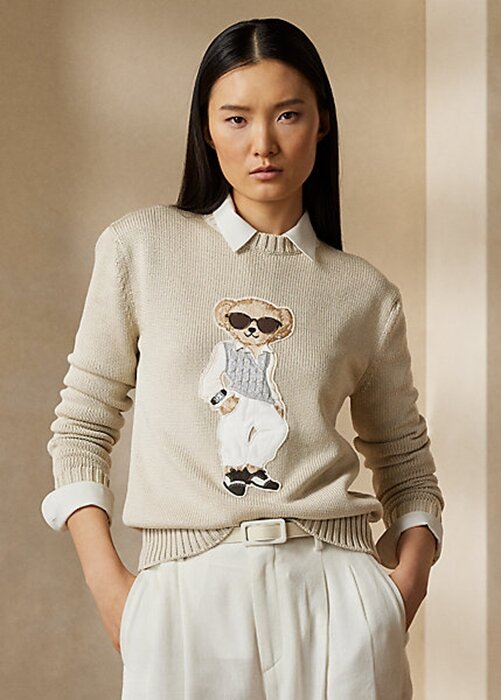 Beige Women’s Ralph Lauren Cable Bear Silk Sweaters Beige Women’s Ralph Lauren Cable Bear Silk Sweaters