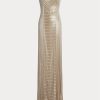 Beige Women’s Ralph Lauren Collingwood Embellished Evening Dress Beige Women’s Ralph Lauren Collingwood Embellished Evening Dress