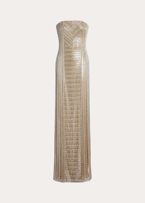 Beige Women’s Ralph Lauren Collingwood Embellished Evening Dress Beige Women’s Ralph Lauren Collingwood Embellished Evening Dress