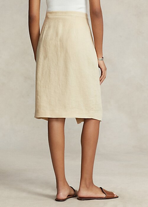 Beige Women’s Ralph Lauren Linen Wrap Skirts Beige Women’s Ralph Lauren Linen Wrap Skirts