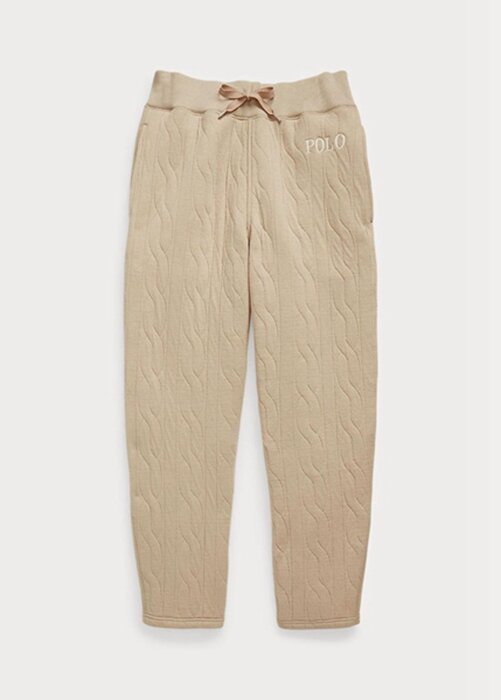 Beige Women’s Ralph Lauren Logo Cable-quilted Jerseys Pants Beige Women’s Ralph Lauren Logo Cable-quilted Jerseys Pants