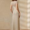 Beige Women’s Ralph Lauren Mesh Short-Sleeve Evening Dress Beige Women’s Ralph Lauren Mesh Short-Sleeve Evening Dress