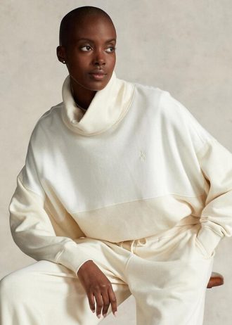 Beige Women’s Ralph Lauren Panelled Funnelneck Fleece Pullover Sweatshirts Beige Women’s Ralph Lauren Panelled Funnelneck Fleece Pullover Sweatshirts