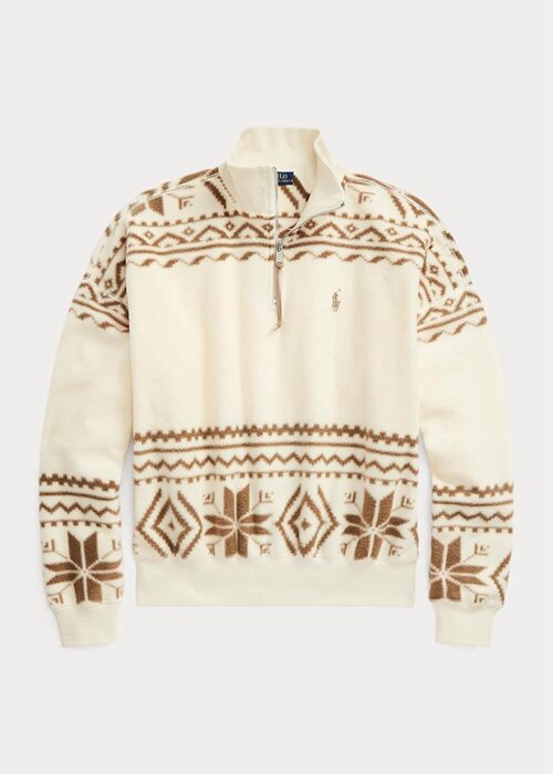 Beige Women’s Ralph Lauren Tonal Fair Isle-motif Fleece Pullover Sweatshirts Beige Women’s Ralph Lauren Tonal Fair Isle-motif Fleece Pullover Sweatshirts