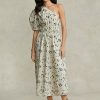 Black / Beige Women’s Ralph Lauren Floral Asymmetrical Shirred Poplin Dress Black / Beige Women’s Ralph Lauren Floral Asymmetrical Shirred Poplin Dress
