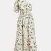 Black / Beige Women’s Ralph Lauren Floral Asymmetrical Shirred Poplin Dress Black / Beige Women’s Ralph Lauren Floral Asymmetrical Shirred Poplin Dress