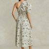Black / Beige Women’s Ralph Lauren Floral Asymmetrical Shirred Poplin Dress Black / Beige Women’s Ralph Lauren Floral Asymmetrical Shirred Poplin Dress