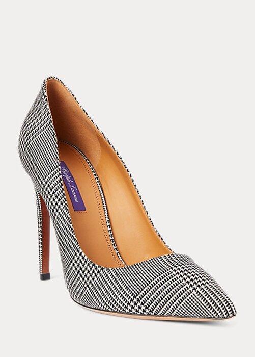 Black / Cream Women’s Ralph Lauren Celia Glen Plaid Wool Heels Black / Cream Women’s Ralph Lauren Celia Glen Plaid Wool Heels