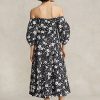 Black / Cream Women’s Ralph Lauren Floral Off-the-Shoulder Linen Dress Black / Cream Women’s Ralph Lauren Floral Off-the-Shoulder Linen Dress