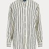 Black / Cream Women’s Ralph Lauren Oversize Striped Satin Shirts Black / Cream Women’s Ralph Lauren Oversize Striped Satin Shirts
