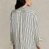 Black / Cream Women’s Ralph Lauren Oversize Striped Satin Shirts Black / Cream Women’s Ralph Lauren Oversize Striped Satin Shirts