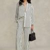 Black / Cream Women’s Ralph Lauren Striped Satin Wide-Leg Pants Black / Cream Women’s Ralph Lauren Striped Satin Wide-Leg Pants