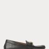Black Men’s Ralph Lauren Anders Leather Driver Casual Shoes Black Men’s Ralph Lauren Anders Leather Driver Casual Shoes
