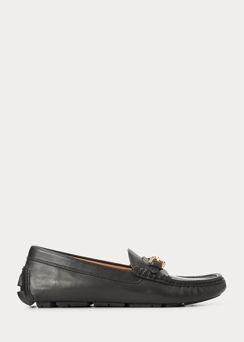 Black Men’s Ralph Lauren Anders Leather Driver Casual Shoes Black Men’s Ralph Lauren Anders Leather Driver Casual Shoes