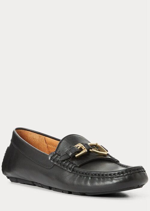 Black Men’s Ralph Lauren Anders Leather Driver Casual Shoes Black Men’s Ralph Lauren Anders Leather Driver Casual Shoes