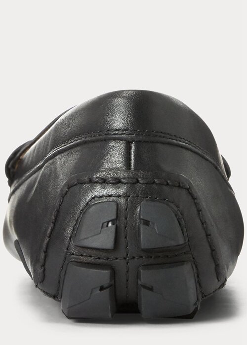 Black Men’s Ralph Lauren Anders Leather Driver Casual Shoes Black Men’s Ralph Lauren Anders Leather Driver Casual Shoes