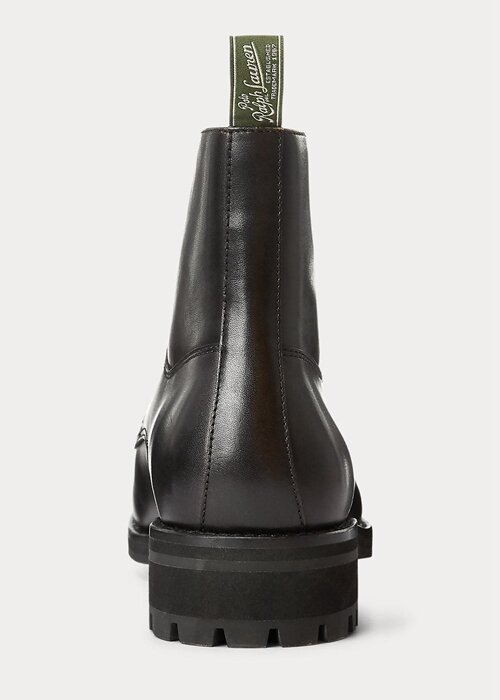 Black Men’s Ralph Lauren Bryson Cap-Toe Leather Boots Black Men’s Ralph Lauren Bryson Cap-Toe Leather Boots
