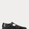 Black Men’s Ralph Lauren Burnished Calfskin Fisherman Sandals Black Men’s Ralph Lauren Burnished Calfskin Fisherman Sandals