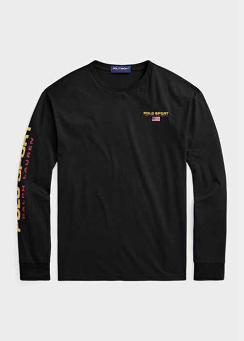 Black Men’s Ralph Lauren Classic Fit Polo Sport Jersey T Shirts Black Men’s Ralph Lauren Classic Fit Polo Sport Jersey T Shirts