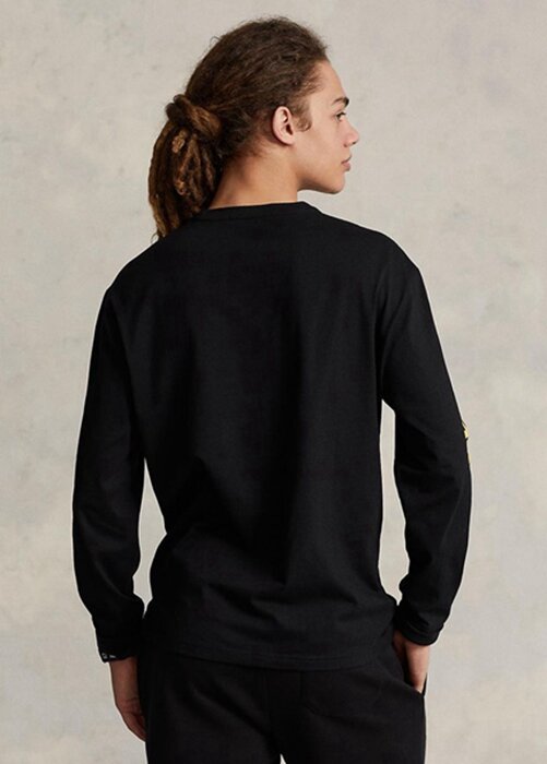Black Men’s Ralph Lauren Classic Fit Polo Sport Jersey T Shirts Black Men’s Ralph Lauren Classic Fit Polo Sport Jersey T Shirts