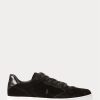 Black Men’s Ralph Lauren Court Velvet Low-Top Sneakers Black Men’s Ralph Lauren Court Velvet Low-Top Sneakers