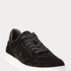 Black Men’s Ralph Lauren Court Velvet Low-Top Sneakers Black Men’s Ralph Lauren Court Velvet Low-Top Sneakers