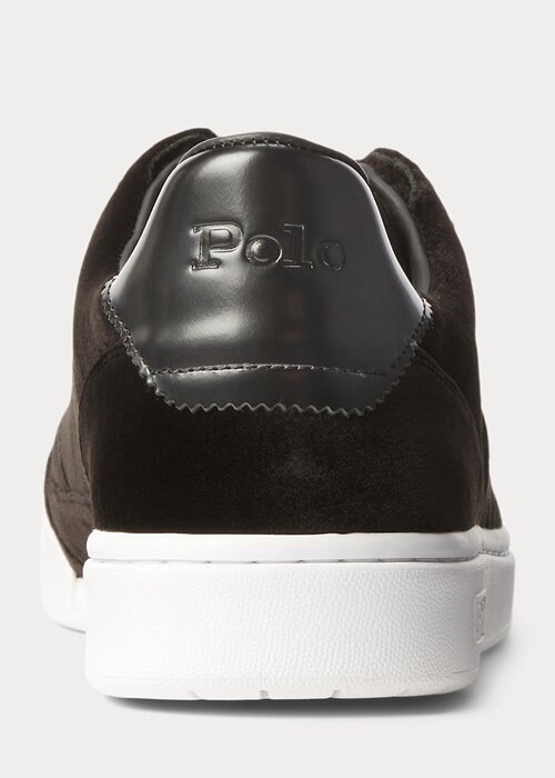 Black Men’s Ralph Lauren Court Velvet Low-Top Sneakers Black Men’s Ralph Lauren Court Velvet Low-Top Sneakers