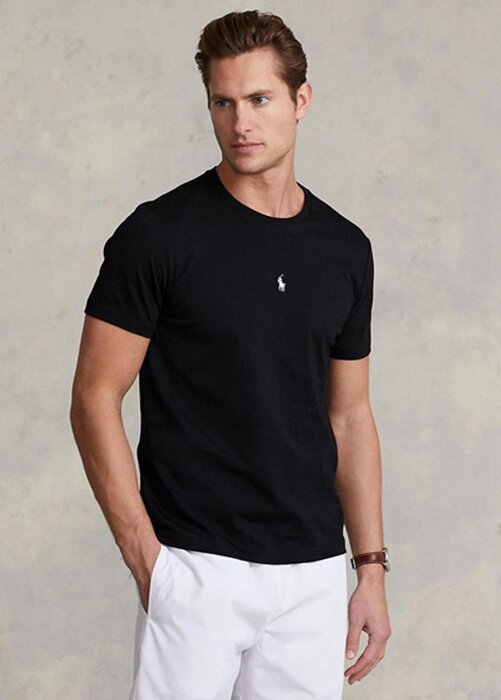 Black Men’s Ralph Lauren Custom Slim Fit Crewneck T Shirts Black Men’s Ralph Lauren Custom Slim Fit Crewneck T Shirts