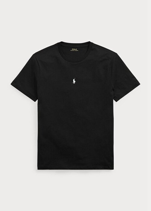 Black Men’s Ralph Lauren Custom Slim Fit Crewneck T Shirts Black Men’s Ralph Lauren Custom Slim Fit Crewneck T Shirts