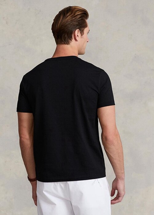 Black Men’s Ralph Lauren Custom Slim Fit Crewneck T Shirts Black Men’s Ralph Lauren Custom Slim Fit Crewneck T Shirts