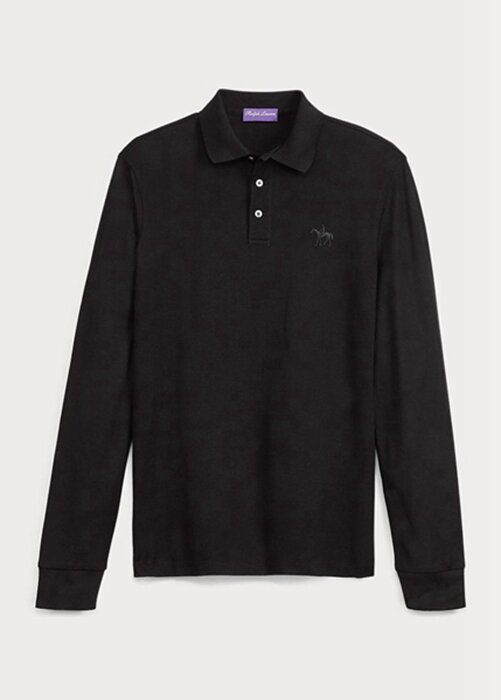 Black Men’s Ralph Lauren Custom Slim Fit Pique Polo Shirts Black Men’s Ralph Lauren Custom Slim Fit Pique Polo Shirts