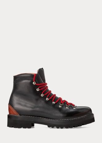 Black Men’s Ralph Lauren Fidel Burnished Calfskin Boots