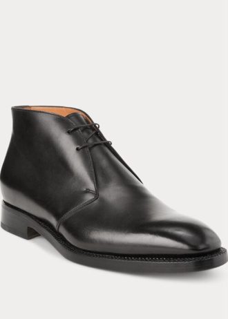 Black Men’s Ralph Lauren Frasco Calfskin Chelsea Boots