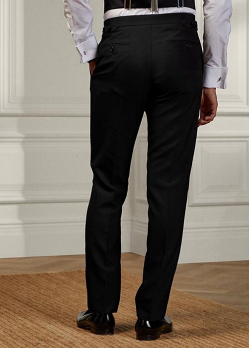 Black Men’s Ralph Lauren Gregory Wool Barathea Tuxedo Pants Black Men’s Ralph Lauren Gregory Wool Barathea Tuxedo Pants