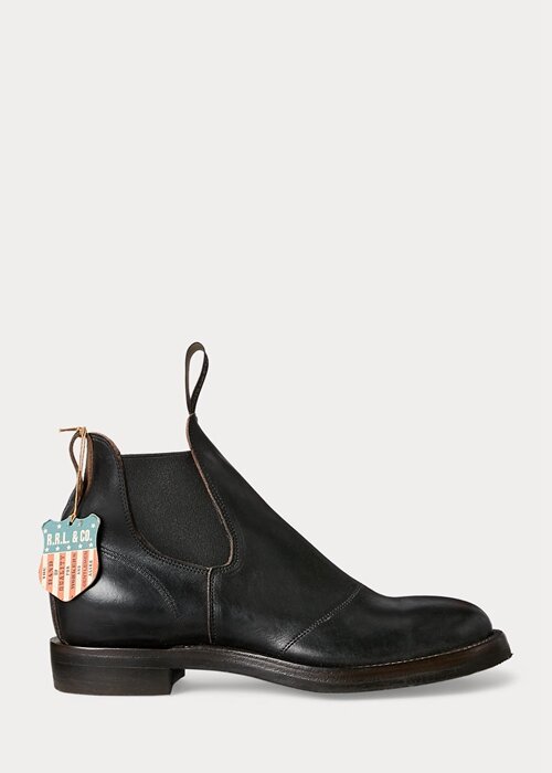 Black Men’s Ralph Lauren Hand-Burnished Leather Chelsea Boots Black Men’s Ralph Lauren Hand-Burnished Leather Chelsea Boots