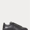 Black Men’s Ralph Lauren Heritage Court II Leather Sneakers Black Men’s Ralph Lauren Heritage Court II Leather Sneakers