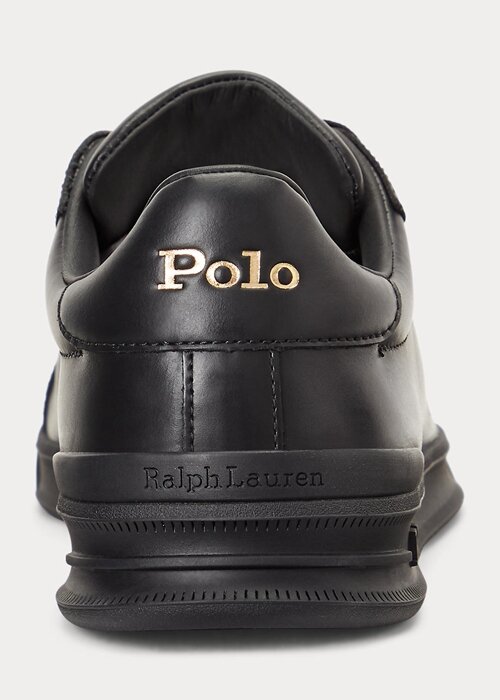 Black Men’s Ralph Lauren Heritage Court II Leather Sneakers Black Men’s Ralph Lauren Heritage Court II Leather Sneakers