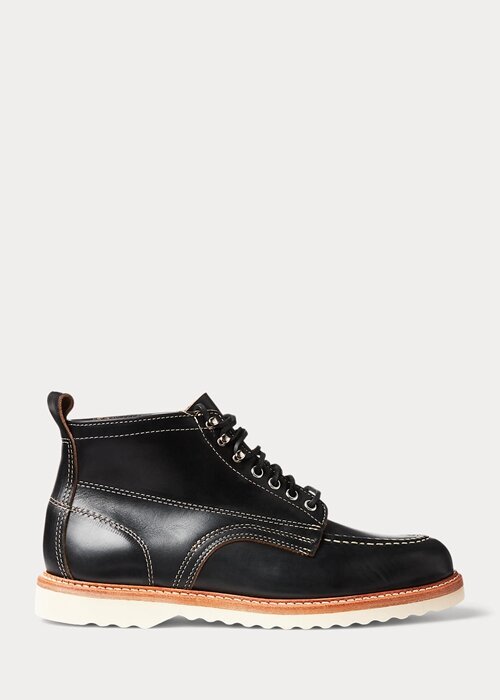 Black Men’s Ralph Lauren Leather Lace-Up Boots Black Men’s Ralph Lauren Leather Lace-Up Boots