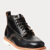 Black Men’s Ralph Lauren Leather Lace-Up Boots Black Men’s Ralph Lauren Leather Lace-Up Boots