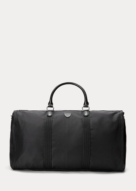 Black Men’s Ralph Lauren Leather-Trim Hybrid Garment Duffle Bags Black Men’s Ralph Lauren Leather-Trim Hybrid Garment Duffle Bags