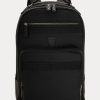 Black Men’s Ralph Lauren Leather-Trim Travel Backpacks Black Men’s Ralph Lauren Leather-Trim Travel Backpacks